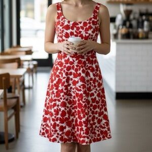 Donna Ricco Casual Red & White Dress Size 2P